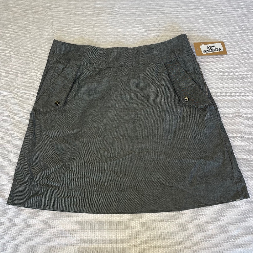 Novara Women's Size Medium Gray Cotton Skirt #0286